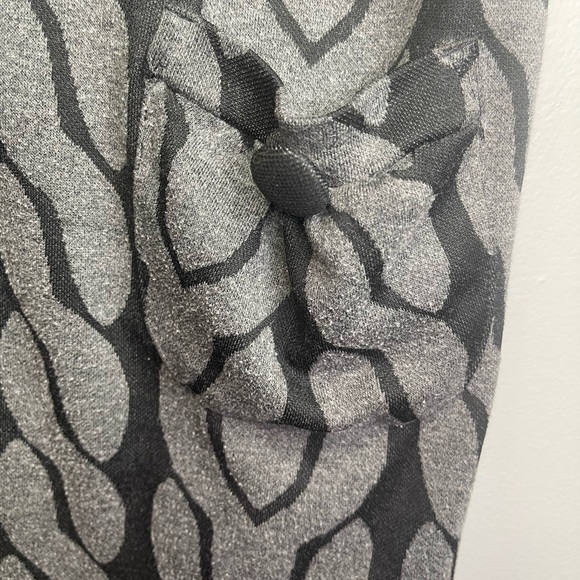 En Focus Women Gray Knit Print A-Line Short Sleeve Dress - Size 14W - Picture 4 of 11